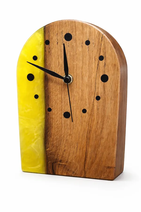 Eichenholz Rustikale  Standuhr „Gelb“